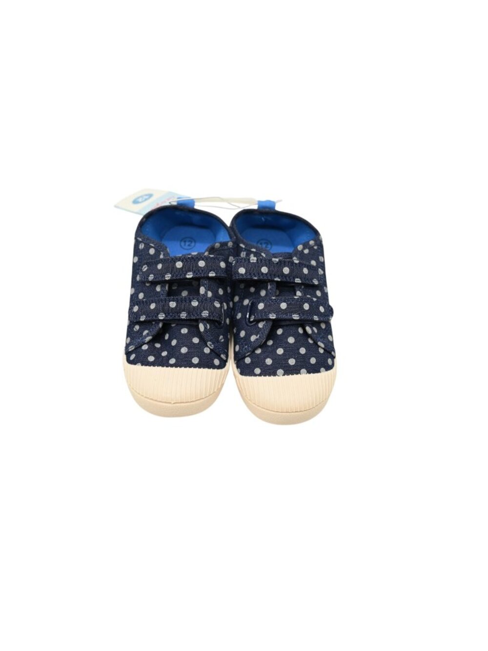 NWT Cat & Jack Parker Polka Dot Double Strap Sneakers Sz 12 Blue 093 04 0990